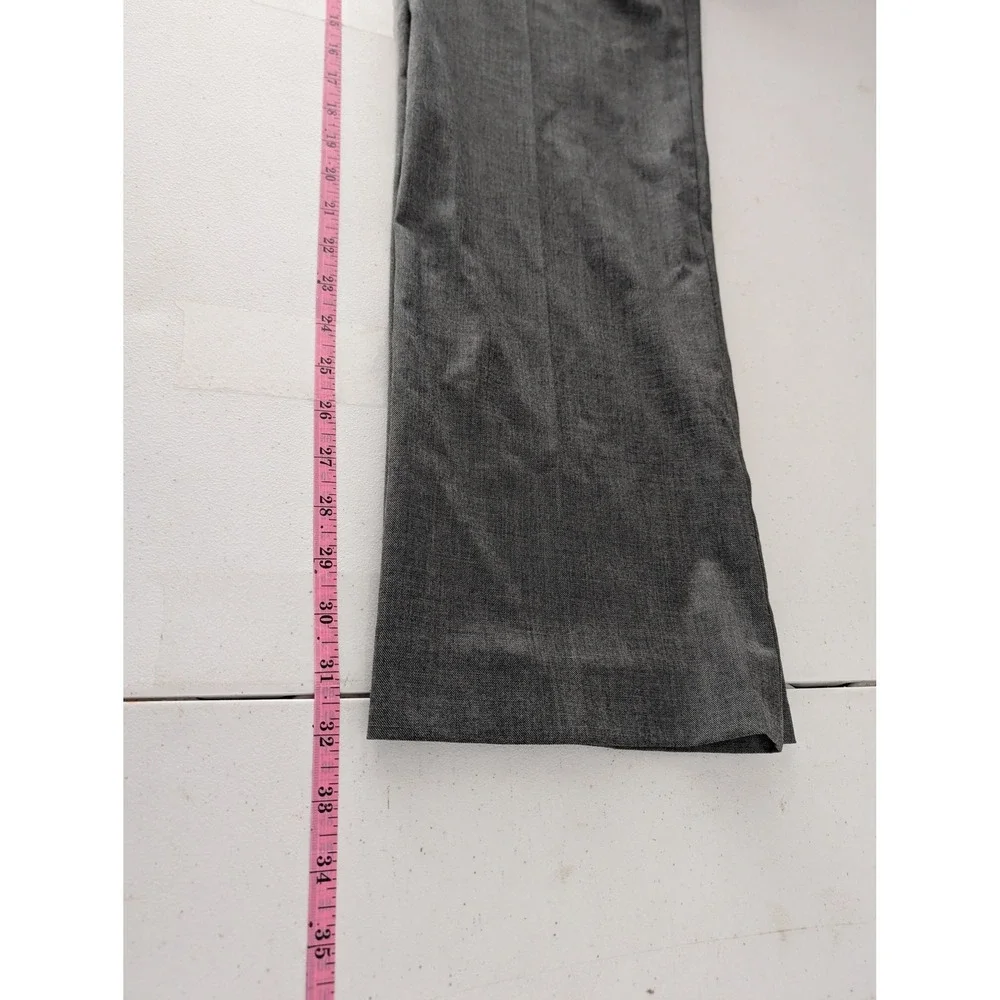 Cremieux Mens Grey Flat Front Dress Pants Trousers 34x32 Tailored Fit